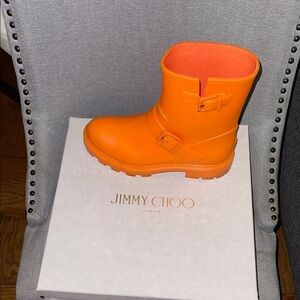 Jimmy Choo Kids Vibrant Orange Boots